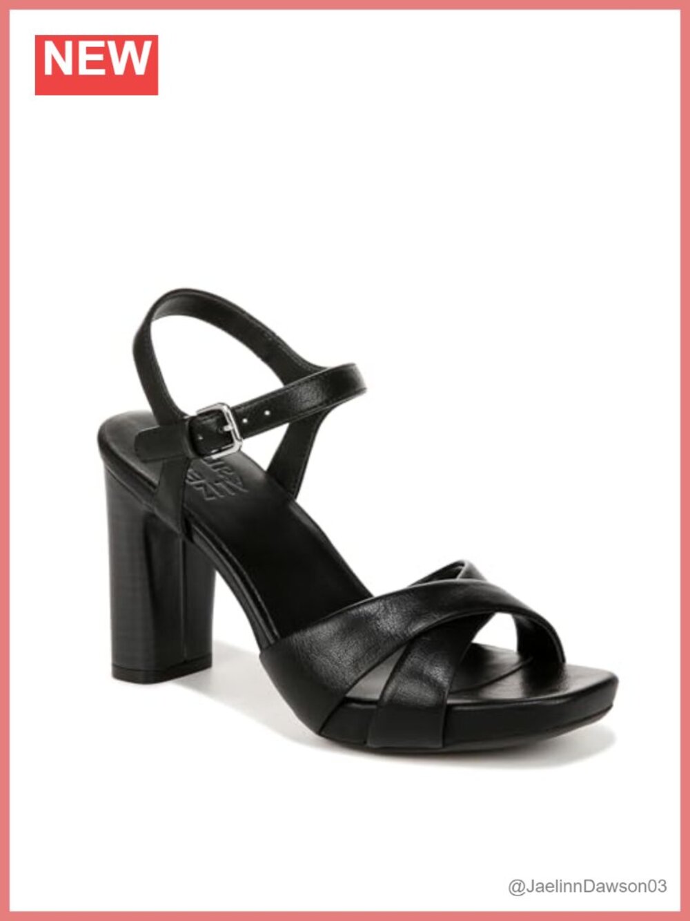 Women's Block Heel Strappy Dress Sandal Adjustable Buckle Non-Slip PU